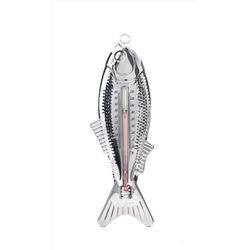 Kikkerland traditional thermometer Thermometer 5 in. L X 3.27 in. W Silver