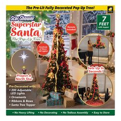 Star Shower Bulbhead 7 ft. Slim LED 200 ct Color Changing Christmas Tree
