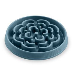 TarHong Slow Chow Teal Medallion Polypropylene 7 cups Feeder Maze Bowl