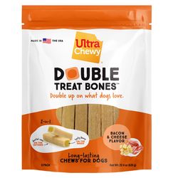 Ultra Chewy Double Treat Bacon and Cheese Chews For Dogs 22.4 oz 8 pk
