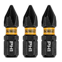 DeWalt FlexTorq Phillips #1 X 1 in. L Impact Driver Bit Set Steel 3 pc