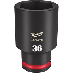 Milwaukee Shockwave 36 mm X 1/2 in. drive Metric/SAE 6 Point Deep Impact Socket 1 pc