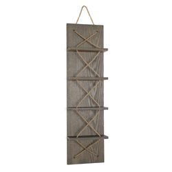 Elegant Designs Positano 30 in. H X 8 in. L Rustic Gray Wood Wine Rack