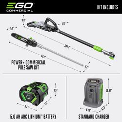 EGO POWER+ PPSX2504 10 in. 56 V Battery Pole Saw Kit (Battery & Charger)