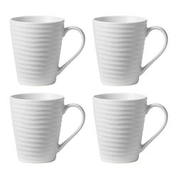 Onieda Entertain 365 12 oz White Stoneware Ridge Mug 4 in. D 4 pc