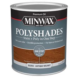 Minwax PolyShades Semi-Transparent Gloss Antique Walnut Oil-Based Stain/Polyurethane Finish 1 qt