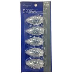 Celebrations Blue LED C9 Warm White 5 ct Replacement Christmas Light Bulbs