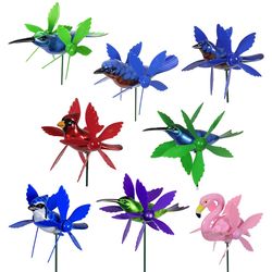 Exhart WindyWings Assorted Plastic 29 in. H X 3.5 in. L X 7 in. W whirlgig Bird Garden Stake Spinner