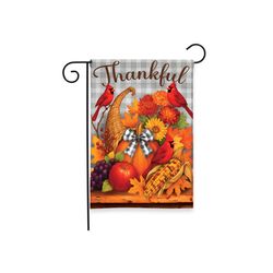 Briarwood Lane Thankful Gathering Garden Flag 18 in. H X 12.5 in. W