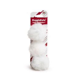 Allure Pet HuggleKats For Cat White Fluffy Snowballies Cat Toy 3 pk