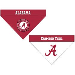 Pets First NCAA Red/White Alabama Crimson Tide Reversible Team Cat/Dog Bandana Small/Medium