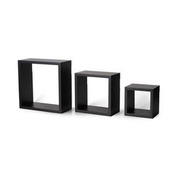 Melannco 3.86 in. H X 9 in. L Black Wood Shelves Set