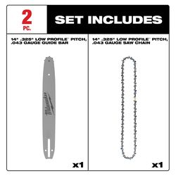 Milwaukee 14 in. Bar and Chain Combo 59 links
