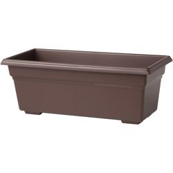 Novelty 6.4 in. H X 17.5 in. W X 8 in. D Plastic Countryside Flower Box Brown
