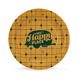 Camco Life is Better at the Campsite Yellow Paper Yellow Grid Plate 7 in. D 25 ct