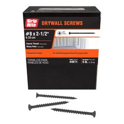 Grip-Rite No. 8 X 2-1/2 in. L Phillips Coarse Drywall Screws 5 lb 595 pk