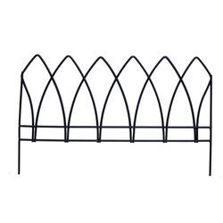 Panacea 24 in. L X 15 in. H Steel Black Gothic Arch Garden Edging