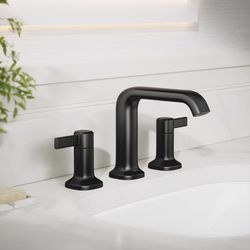 Sterling Agosti Matte Black Contemporary Widespread Bathroom Sink Faucet 8 in.