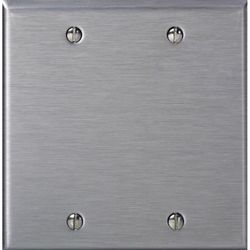 Leviton C-Series Stainless Steel 2 gang Metal Blank Wall Plate 1 pk