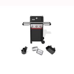 Weber Spirit E-325 LP Grill Bundle: Grill, Drip Pan, Bottle Holder, Accessory Organizer