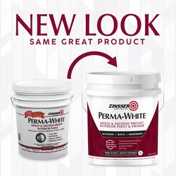 Zinsser Perma-White Semi-Gloss White Water-Based Mold and Mildew-Proof Paint Interior 5 gal