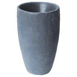 Algreen Athena 29 in. H X 17.5 in. D Polyethylene Double wall Planter Charcoalstone