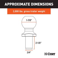 CURT 2000 lb. cap. 1.7/8 in. Hitch Ball