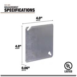 Southwire Square Steel 4 in. H X 4 in. W Box Cover