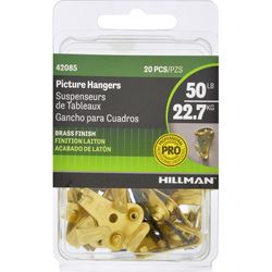 HILLMAN Brass-Plated Gold Professional Picture Hanger 50 lb 1 pk