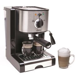Capresso 46 oz Black/Silver Cappuccino/Espresso Maker
