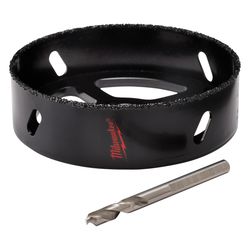 Milwaukee 6-3/8 in. Carbide Grit Recessed Light 3/8 in. D Recessed Light Hole Saw Arbor Included