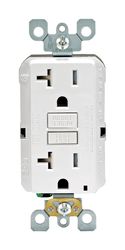 Leviton 20 amps 125 V Duplex White GFCI Outlet 5-20R 1 pk