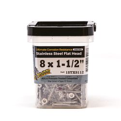 Big Timber No. 8 Sizes X 1-1/2 in. L Star Stainless Steel Deep Wood Screws 197 pk