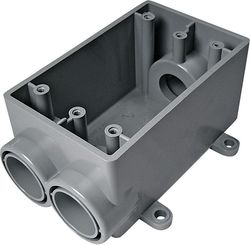 Cantex New Work 18 cu in Rectangle PVC 1 gang Electrical Box Gray