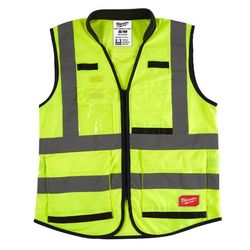 Milwaukee Class 2 with 15 Pockets Performance Safety Vest High Visibility Yellow S/M