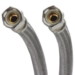 Fluidmaster 3/8 in. Compression in. X 3/8 in. D Compression 16 in. Braided Stainless Steel Faucet Su