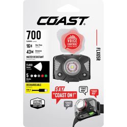 Coast FLX65R Voice Activated 700 lm Black/Gray LED Rechargeable Head Lamp