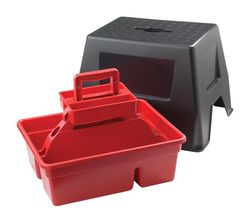 Little Giant 14 in. H X 16.13 in. W X 20 in. D 300 lb. cap. 1 step Plastic Stool and Tote Box