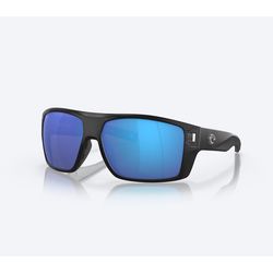 Costa Diego Sunglasses Men's Matte Black Frame Blue Mirror 580G Lens Polarized