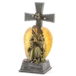 Wings of Devotion Multi-color Polyresin 10.75 in. H Wings of Divinity Outdoor Solar Decor