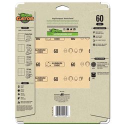 Gator 11 in. L X 9 in. W 60 Grit Aluminum Oxide Sandpaper 4 pk