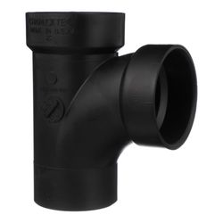 Charlotte Pipe 2 in. Hub X 2 in. D Hub ABS Sanitary Street Tee