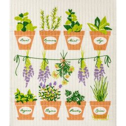 wet-it! Multicolored Cotton Fresh Herbs Dish Cloth 1 pk