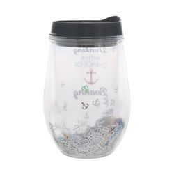 Pavilion We People 12 oz Clear BPA Free Boat Wine Tumbler with Lid