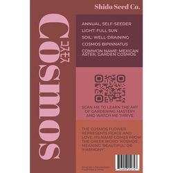 Chive Shido Seed Co. Cosmos Seeds 1 pk