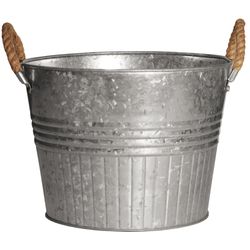 Robert Allen 10 in. W Metal Planter Galvanized