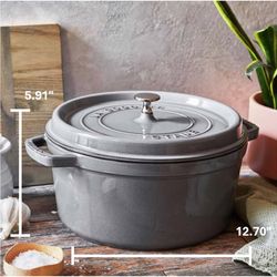 Staub Cast Iron Cocotte Gray