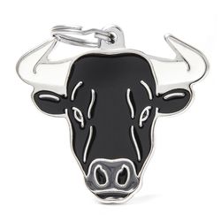 MyFamily Wild Black Bull Metal Pet Tags Medium