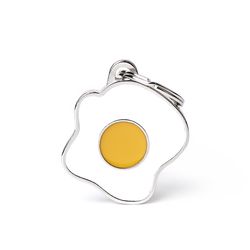 MyFamily Food White/Yellow Egg Aluminum Dog Pet Tags Medium