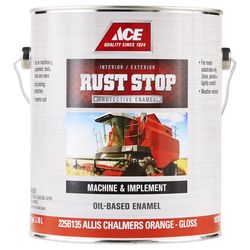 Ace Rust Stop Indoor and Outdoor Gloss Allis Chalmers Orange Oil-Based Enamel Rust Prevention Paint